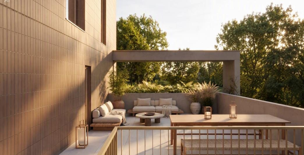 FLAGOVA C — Taras przy strefie dziennej · 32,8 m²